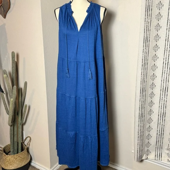 dress soft blue Love Found Light Blue Tiered Midi Dress – Shop the Mint main image 1